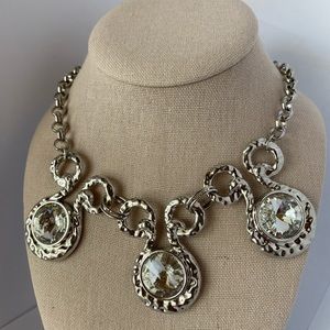 Silver tone statement necklace